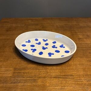 Disney Homestead Mickey Stoneware Blue and White Dish